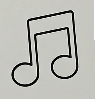 a white sheet with a black treble.webp